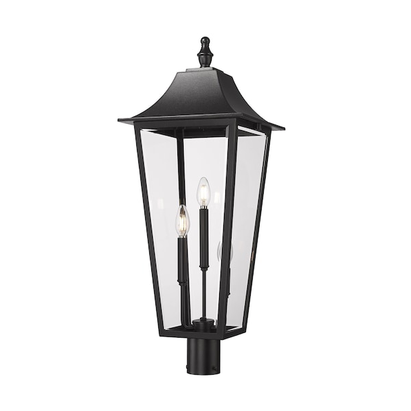 Z-Lite Gannon 3 Light Outdoor Post Mount Fixture, 12in. W x 31.5in. H, Black 5008PHXLR-BK - main